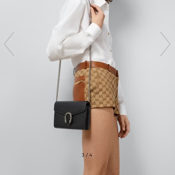 GUCCI DIONYSUS MINI LEATHER CHAIN WALLET - Picture 15 of 16